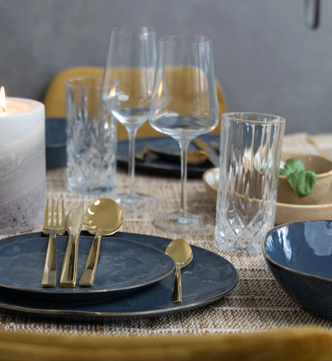 Cosy & Trendy Serviesset Aicha Blue 18-Delig - 6 Persoons 2 Cosy & Trendy Serviesset Aicha Blue 18-Delig - 6 Persoons - Afbeelding 2