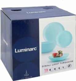 Luminarc Diwali Serviesset - 19-delig - 6 Persoons - Turquoise -Tafelwaren Verkoop 1124x1200 1