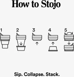 STOJO - Opvouwbare Beker - To Go - Grijs - 237ml - Herbruikbaar -Tafelwaren Verkoop 1153x1200 2