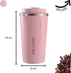 Thermosbeker - Koffiebeker To Go - Travel Mug - Dubbelwandig, RVS & Lekvrij - Thermosbeker Koffie - 380 ML – Roze -Tafelwaren Verkoop 1169x1200 1