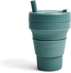 Stojo - Biggie Cup - 470 Ml - Herbruikbaar - Opvouwbaar - Groen -Tafelwaren Verkoop 1174x1200