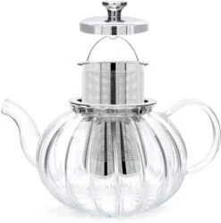 Glazen Theepot Met Filter (RVS) - 1.2 Liter - Pompoen Design - Thee Infuser – Borosilicaat – Anti-druppel Tuit -Tafelwaren Verkoop 1191x1200 5