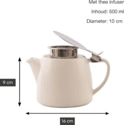 Point-Virgule - Theepot Met Thee Infuser - Mat - Gebroken Wit - 500ml -Tafelwaren Verkoop 1196x1200 8