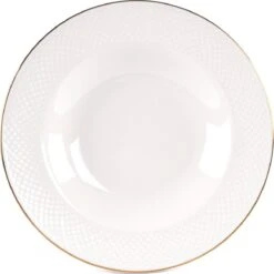 LeRijn® Serviesset Deventer 6 Persoons - 18 Delig - Licht Crème Wit Met Gouden Rand En Motief - Dinerborden - Soepborden - Dessertborden - Borden Servies - Bordenset -Tafelwaren Verkoop 1198x1200 8