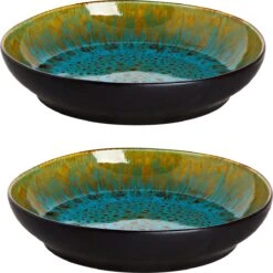 Palmer Bord Diep Lotus 21 Cm Zwart Turquoise Stoneware 2 Stuk(s) -Tafelwaren Verkoop 1199x1200 5