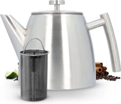 Vaja® Theepot Camille Met Filter - Zilver - 1.0L - RVS Dubbelwandig - Theekan -Tafelwaren Verkoop 1200x1027 2