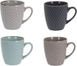 Excellent Houseware Set Van 4x Stuks Luxe Gekleurde Stoneware Bekers/koffiekopjes 200 Ml - Kopjes/koffiebekers -Tafelwaren Verkoop 1200x1030 1