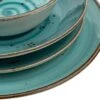 Serviesset 24-delig Van Porselein Voor 6 Personen | Diepe Soepborden, Platte Eetborden, Dessertborden En Schalen | Hoogwaardig Modern Vintage Tafelservies Combiservies | Turquoise