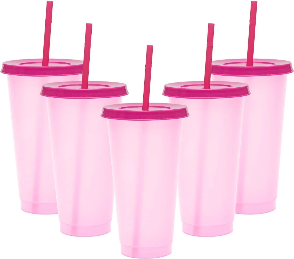 Herbruikbare Bekers Met Rietje En Deksel Van Plastic – Starbucks Design – Drinkbekers Met Rietje – Kleur Veranderende Beker – 5 Pack 1 Herbruikbare Bekers Met Rietje En Deksel Van Plastic – Starbucks Design – Drinkbekers Met Rietje – Kleur Veranderende Beker – 5 Pack