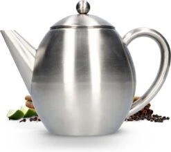 Vaja Valerie - Theepot Met Filter - Dubbelwandig - RVS - 1.2L -Tafelwaren Verkoop 1200x1068