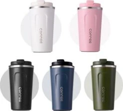 Koffiebeker To Go - RVS Thermosbeker - Drinkfles - Herbruikbare Koffiebeker - 500 Ml - Wit