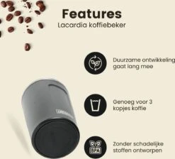 LaCardia Koffiebeker To Go Premium Zwart – Thermosbeker – Theebeker – 380ML – Herbruikbaar -Tafelwaren Verkoop 1200x1090 1