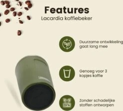 LaCardia Koffiebeker To Go Premium Groen – Thermosbeker – Theebeker – 380ML – Herbruikbaar -Tafelwaren Verkoop 1200x1090