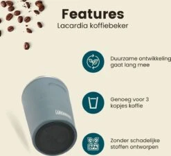 LaCardia Koffiebeker To Go Premium Blauw – Thermosbeker – Theebeker – 380ML – Herbruikbaar -Tafelwaren Verkoop 1200x1095 1
