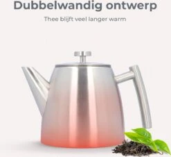 Vaja® Theepot Camille Met Filter - Zilver - 1.0L - RVS Dubbelwandig - Theekan -Tafelwaren Verkoop 1200x1099 4