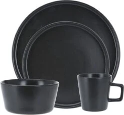 Homecookingchef Serviesset - Mat Zwart - 16-delig - Sterk Aardewerk -Tafelwaren Verkoop 1200x1111