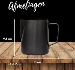 Merkloos Pazzo Goods - Melkkan - Melkkannetje Opschuim - Zwart - 350 Ml - Premium Kwaliteit - RVS - -Tafelwaren Verkoop 1200x1116 3