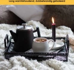 Silberthal - Theepot Met Filter - 1 L - RVS Dubbelwandig - Zwart - Cadeau -Tafelwaren Verkoop 1200x1123 1