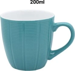 Orange85 Koffiekopjes Gekleurd - Set Van 6 - Koffiemokken - Streep - 200 Ml - Reliëf - Aardewerk - Met Oor - Theemokken -Tafelwaren Verkoop 1200x1136 1