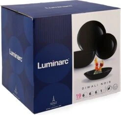 Luminarc Diwali Serviesset - 19-delig - 6 Persoons - Zwart -Tafelwaren Verkoop 1200x1143 3