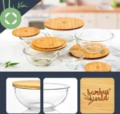Klarstein Glazen Serveerschaal Met Bamboe Deksel - Afwasmachinebestendig - Veelzijdig Inzetbaar -Tafelwaren Verkoop 1200x1144 2