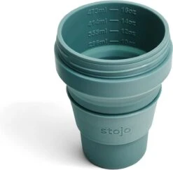 Stojo - Biggie Cup - 470 Ml - Herbruikbaar - Opvouwbaar - Groen -Tafelwaren Verkoop 1200x1175