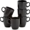 Lite-Body Hermes Koffie Beker - 20cl - Set Van 6 Stuks - Zwart Mat