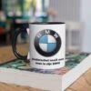 Cadeau Mok BMWrijder - Onderschat Nooit Een Man In Zijn BMW - Zwart Handvat- Kado Beker Voor Vader-opa-broer-neef-oom-zoon-papa