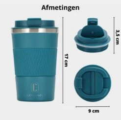 Castagnola Design RVS Koffiebeker To Go - Blauw - 380ml - Thermosbeker - Theebeker -Tafelwaren Verkoop 1200x1191 2