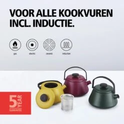 BRABANTIA T-TIME Donkergroene Theepot - Gietijzer - 0,7 L - Inclusief Zeefje -Tafelwaren Verkoop 1200x1194 2
