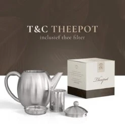T&C Theepot Met Filter En Dubbelwandig - 1,2L - Matte Grijs -Tafelwaren Verkoop 1200x1197 7