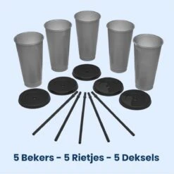 Herbruikbare Bekers Met Rietje En Deksel Van Plastic – Starbucks Design – Drinkbekers Met Rietje – Kleur Veranderende Beker -Tafelwaren Verkoop 1200x1198 15