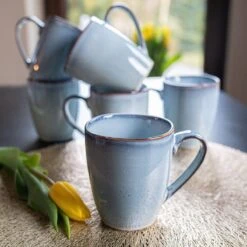 Koffiekopjes - Cappuccino Kop - Theemok - Koffiebeker - Blauw - 320ml - Set Van 6 -Tafelwaren Verkoop 1200x1200 109