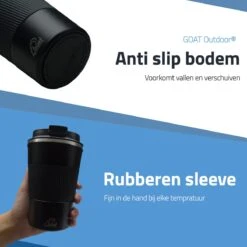 GOAT Outdoor RVS Koffiebeker To Go - Thermosbeker - Theebeker - Reisbeker - Lekvrij - 380ml - Zwart -Tafelwaren Verkoop 1200x1200 132