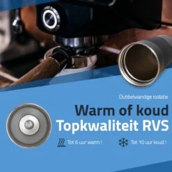 GOAT Outdoor RVS Koffiebeker To Go - Thermosbeker - Theebeker - Reisbeker - Lekvrij - 380ml - Zwart -Tafelwaren Verkoop 1200x1200 133