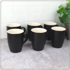 OTIX Koffiekopjes - Met Oor - Set Van 6 - Theekoppen - 340ml - Zwart - Keramiek -Tafelwaren Verkoop 1200x1200 159