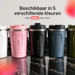 Triple J® Koffiebeker To Go - Thermosbeker - BPA & Lekvrij - 380ml - Groen -Tafelwaren Verkoop 1200x1200 18