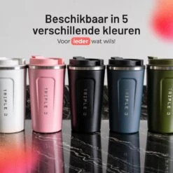 Triple J® Koffiebeker To Go - Thermosbeker - BPA & Lekvrij - 510ml - Groen -Tafelwaren Verkoop 1200x1200 220