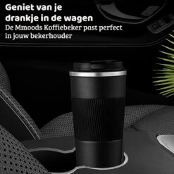 Mmoods Thermosbeker Voor Koffie En Thee 380ml - Koffiebeker To Go - Reisbeker Voor Auto - Herbruikbare Drinkfes Voor Warme En Koude Dranken - Ecologische Thermoskan Zwart Geschenk -Tafelwaren Verkoop 1200x1200 244