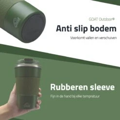 GOAT Outdoor RVS Koffiebeker To Go - Thermosbeker - Theebeker - Reisbeker - Lekvrij - 380ml - Groen -Tafelwaren Verkoop 1200x1200 276