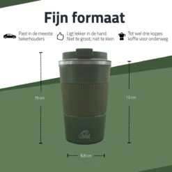 GOAT Outdoor RVS Koffiebeker To Go - Thermosbeker - Theebeker - Reisbeker - Lekvrij - 380ml - Groen -Tafelwaren Verkoop 1200x1200 277