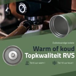 GOAT Outdoor RVS Koffiebeker To Go - Thermosbeker - Theebeker - Reisbeker - Lekvrij - 380ml - Groen -Tafelwaren Verkoop 1200x1200 278
