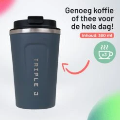 Triple J® Koffiebeker To Go - Thermosbeker - BPA & Lekvrij - 380ml - Blauw -Tafelwaren Verkoop 1200x1200 28