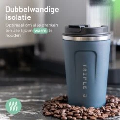 Triple J® Koffiebeker To Go - Thermosbeker - BPA & Lekvrij - 380ml - Blauw -Tafelwaren Verkoop 1200x1200 30