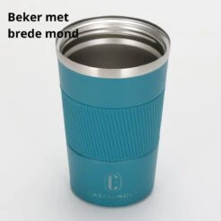 Castagnola Design RVS Koffiebeker To Go - Blauw - 380ml - Thermosbeker - Theebeker -Tafelwaren Verkoop 1200x1200 345