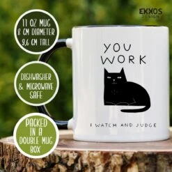 I Work Hard Kat Mok - Katten - Juf Cadeau - Meester Cadeau - Verjaardagscadeau - Cadeau - Verjaardag Cadeau Man - Cadeau Voor Man - Cadeau Voor Vrouw - Mokken - Theeglazen - Koffiekopjes -Tafelwaren Verkoop 1200x1200 391