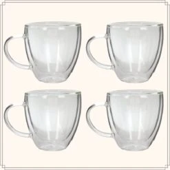 OTIX Dubbelwandige Koffieglazen - Koffiekopjes - 180 Ml - Set Van 4 - Transparant - Latte Macchiato Glazen -Tafelwaren Verkoop 1200x1200 447