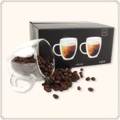 OTIX Dubbelwandige Koffieglazen - Koffiekopjes - 180 Ml - Set Van 4 - Transparant - Latte Macchiato Glazen -Tafelwaren Verkoop 1200x1200 451