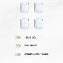Orange85 Dubbelwandige Koffieglazen - 200 Ml - 4 Stuks - Koffie - Thee - Glas -Tafelwaren Verkoop 1200x1200 480
