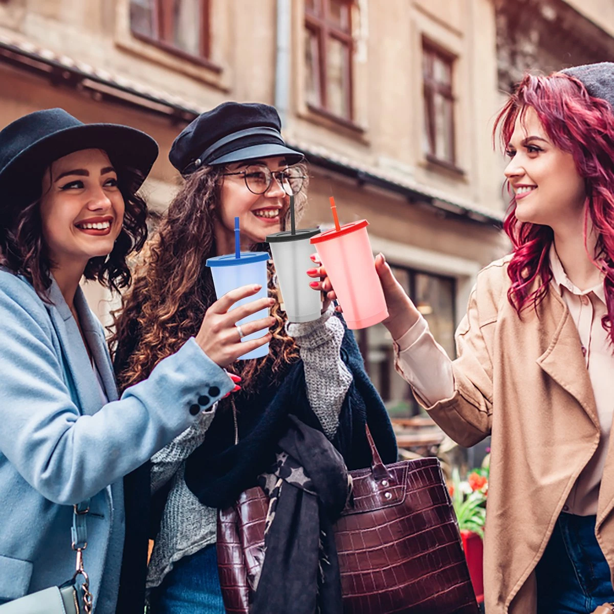 Herbruikbare Bekers Met Rietje En Deksel Van Plastic – Starbucks Design – Drinkbekers Met Rietje – Kleur Veranderende Beker – 5 Pack 7 Herbruikbare Bekers Met Rietje En Deksel Van Plastic – Starbucks Design – Drinkbekers Met Rietje – Kleur Veranderende Beker – 5 Pack - Afbeelding 7